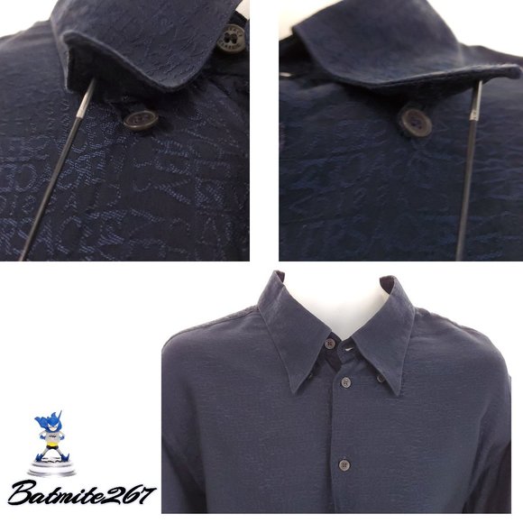 17 1/2 XL VTG VERCACE V2 ALL Over Print Mens Shirt - Picture 2 of 16